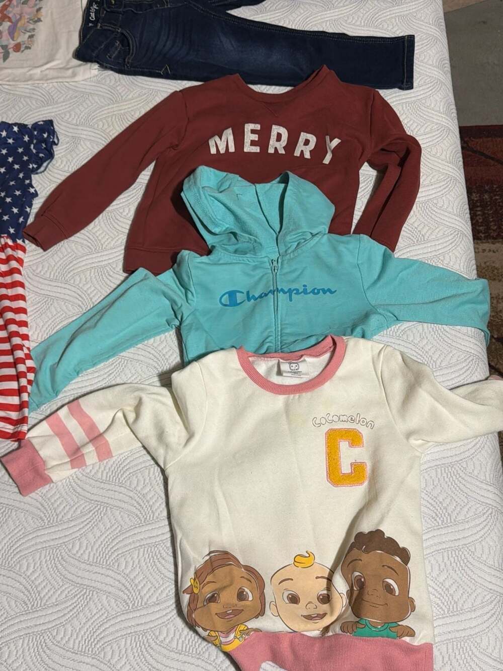 Girls 13-Pcs Toddler Clothing Lot Size 5T - C&J, Little Co, Champion, Cocomelon
